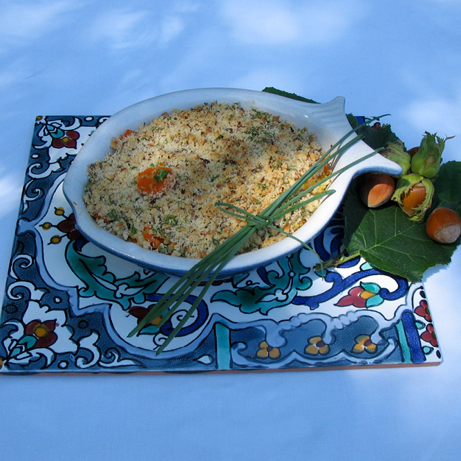 Roulé de dinde et petits légumes